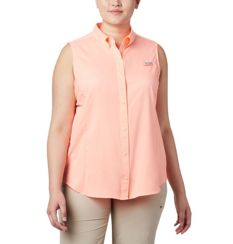 Camasa Columbia PFG Tamiami Fara Maneci Dama Roz | Plus Size CL08Z9A7S